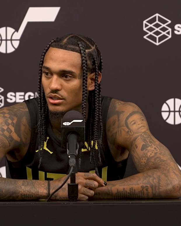 Jordan Clarkson Podium Utah Jazz Media Day 2